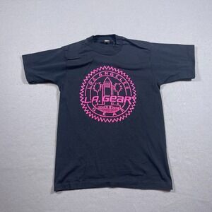 Vintage Shirt  L.A. Gear Men Medium Black Neon Surf Skate Single Stitched 80s